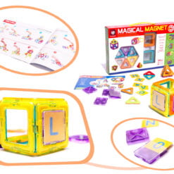 Set de constructie magnetic cu 20 de piese