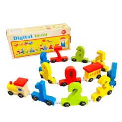 Joc educativ - Trenulet din lemn cu cifre
