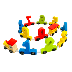 Joc educativ - Trenulet din lemn cu cifre