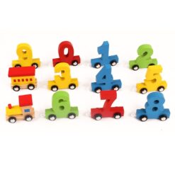 Joc educativ - Trenulet din lemn cu cifre