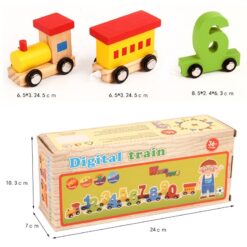 Joc educativ - Trenulet din lemn cu cifre