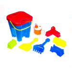 Set 8 accesorii pentru Plajă si Nisip 15x15x21 cm - Castelul Albastru