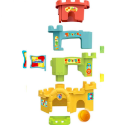 Jucarie interactiva bebelusi, turn de stivuire cu bile- Castel