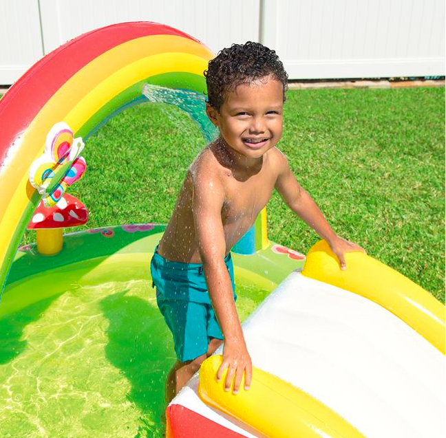 Piscina pentru copii cu Tobogan si Fantana, 2.90x1.80x1.04 m 06