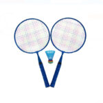 Set Rachete albastre Badminton pentru copii cu minge, 46 cm