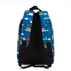 Ghiozdan scolar cu imprimeu masinute