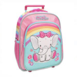 Ghiozdan tip Troller pentru Gradinita, Must - Elefant si Curcubeu