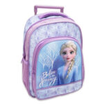 Ghiozdan tip Troller pentru Gradinita mov cu Elsa