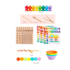 Joc Montessori cu 5 activitati - Indemanare, asociere, sortare, memorie, logica