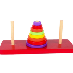 Piramida Montessori Curcubeu - Joc de stivuire si sortare