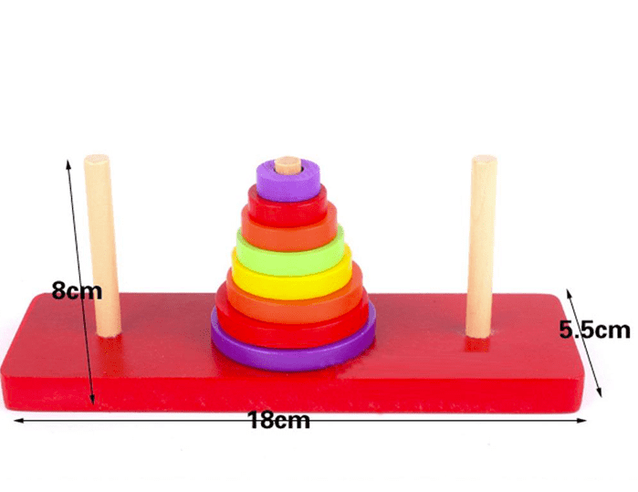 Piramida Montessori Curcubeu - Joc de stivuire si sortare