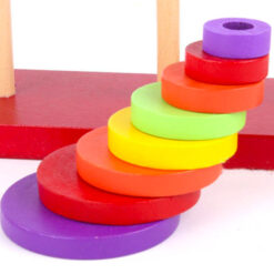 Piramida Montessori Curcubeu - Joc de stivuire si sortare