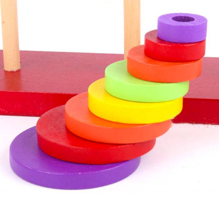 Piramida Montessori Curcubeu - Joc de stivuire si sortare