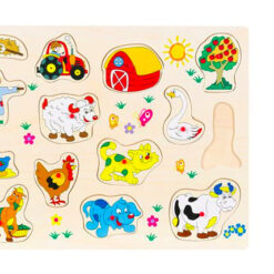 Puzzle incastru din lemn - 14 Animale de la ferma