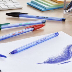 Set 4 pixuri BIC Cristal Soft, albastre