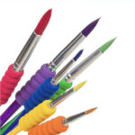 Set 6 pensule pentru pictura cu varf rotund si maner moale