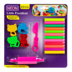 Set Plastilina 12 Culori cu 6 accesorii - Neon