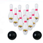 Set bawling pentru copii cu 10 popice si 2 mingi, 43x30x62cm