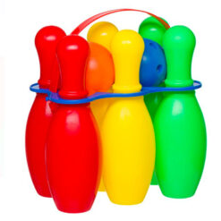 Set bawling pentru copii cu 6 popice si 2 mingi, 22x12x23cm