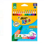 Set de 12 creioane colorate BIC, varf gros