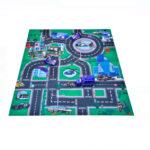 Covoraș de joacă cu model și 3 vehicule de poliție, 80x70 cm