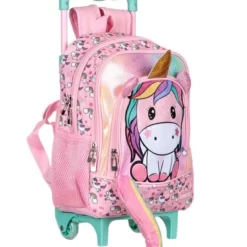 Ghiozdan gradinita fete, tip troller - Unicorn, 27X 39 CM