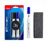 Marker pentru whiteboard 2 culori si burete de sters, set