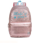 Rucsac scolar fete, cu 2 compartimente, Marshmallow Glitter Glow, roz