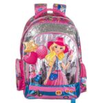 Rucsac scolar fete, cu 2 compartimente, Papusa, roz