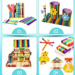 Set 100 de betisoare din lemn pentru activitati senzoriale de tip Montessori