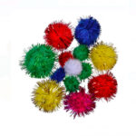 Set 30 pom-pom colorate pentru activitati senzoriale si lucru manual