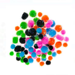 Set 80 pom-pom colorate pentru activitati senzoriale si lucru manual