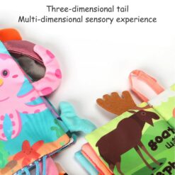 Carte senzoriala bebelusi si jucarie pentru dentitie, Animale