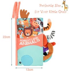 Carte senzoriala bebelusi si jucarie pentru dentitie, Animale