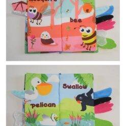 Carte senzoriala bebelusi si jucarie pentru dentitie, Pasari