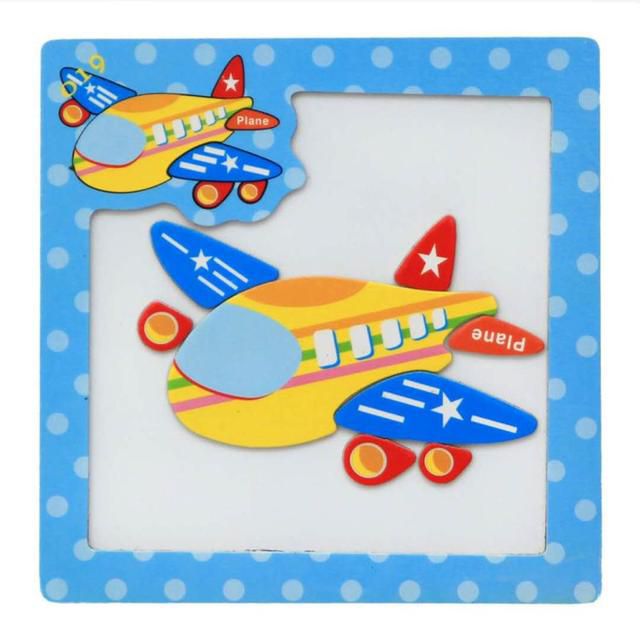 Puzzle magnetic din lemn -Avion