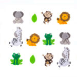 Set 12 animale din fetru autocolante pentru activitati senzoriale si lucru manual