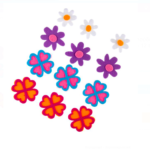 Set 12 flori din fetru pentru activitati senzoriale si lucru manual