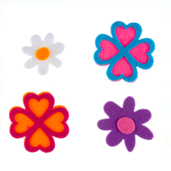 Set 12 flori din fetru pentru activitati senzoriale si lucru manual