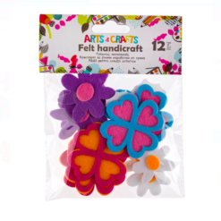 Set 12 flori din fetru pentru activitati senzoriale si lucru manual