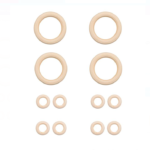 Set 12 inele din lemn pentru activitati senzoriale de tip Montessori