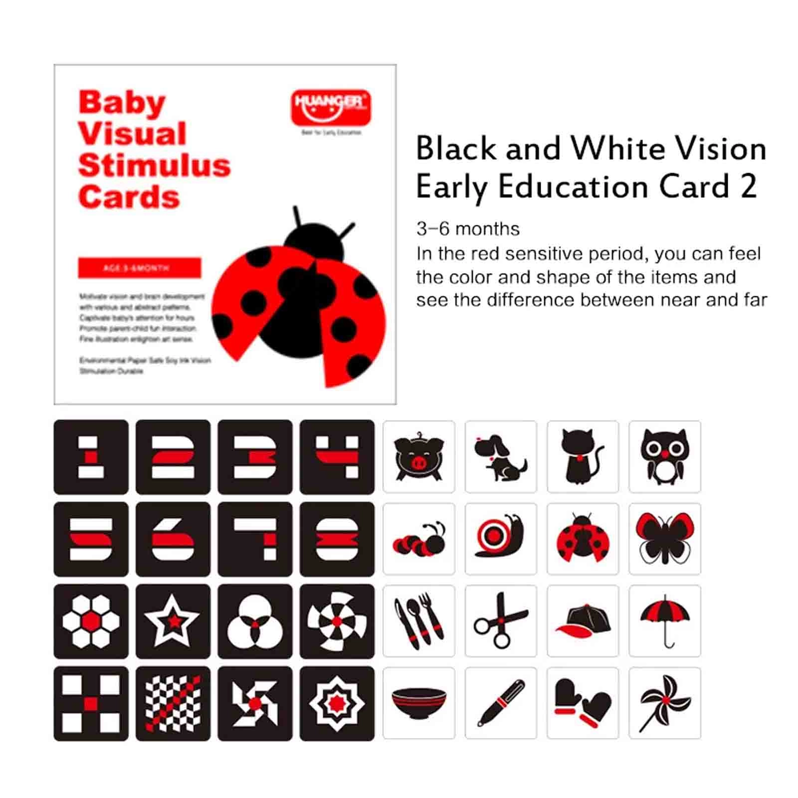 Set 16 carduri stimulare vizuala bebe, cartonase cu imagini, interactive, 3-6 luni