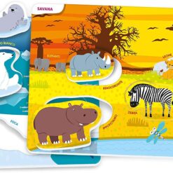 Set 6 puzzle tip plansa, Habitatul animalelor