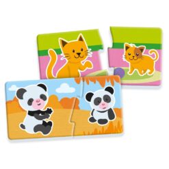 Set Puzzle de asociere cu 2 piese mari - Mama si puiul