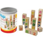 Set cuburi de constructie din lemn, 35 piese, Numere
