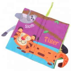 Carte senzoriala bebelusi si jucarie pentru dentitie, Animale Salbatice
