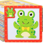 Puzzle magnetic din lemn -Broscuta