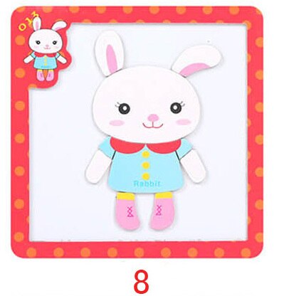 Puzzle magnetic din lemn -Iepuras