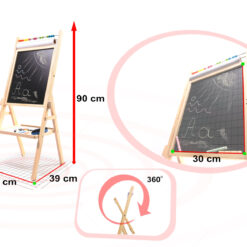 Tabla din lemn magnetica, cu 2 suprafete, tip Sevalet, 90 cm