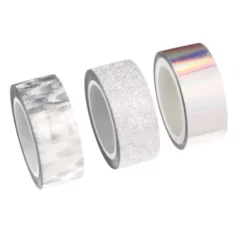 Banda adeziva argintie pentru activitati crafts-3 bucati